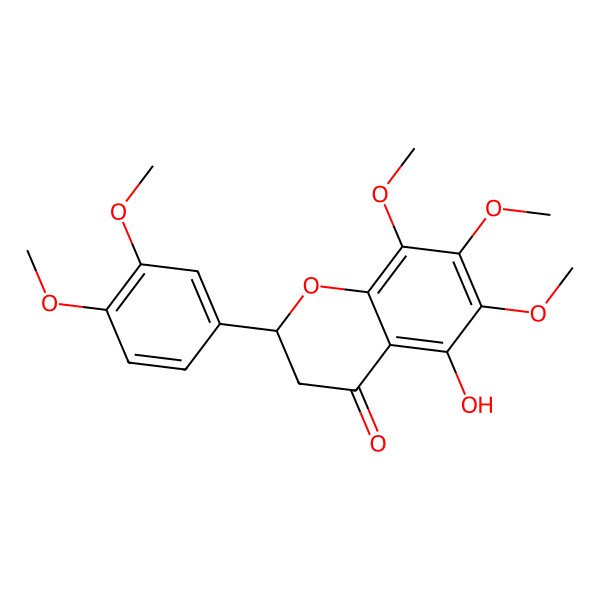 2D Structure of (2S)-2-(3,4-dimethoxyphenyl)-5-hydroxy-6,7,8-trimethoxy-2,3-dihydrochromen-4-one