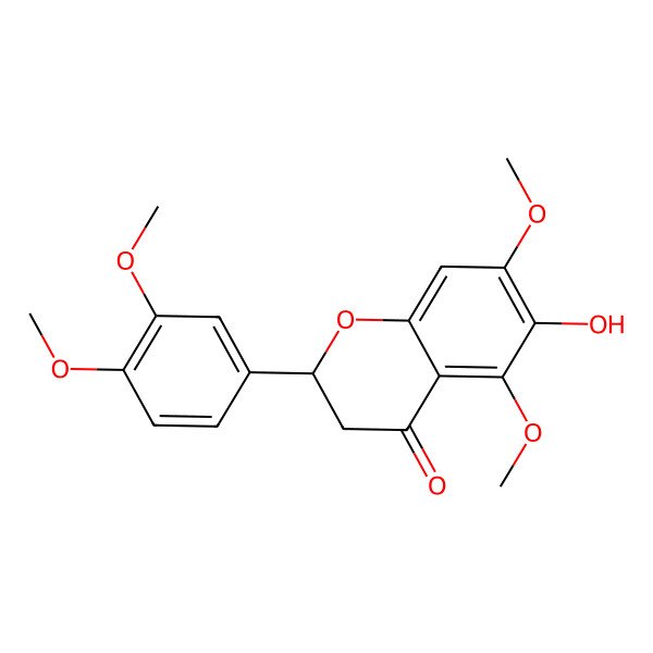 2D Structure of (2S)-2-(3,4-dimethoxyphenyl)-6-hydroxy-5,7-dimethoxy-2,3-dihydrochromen-4-one