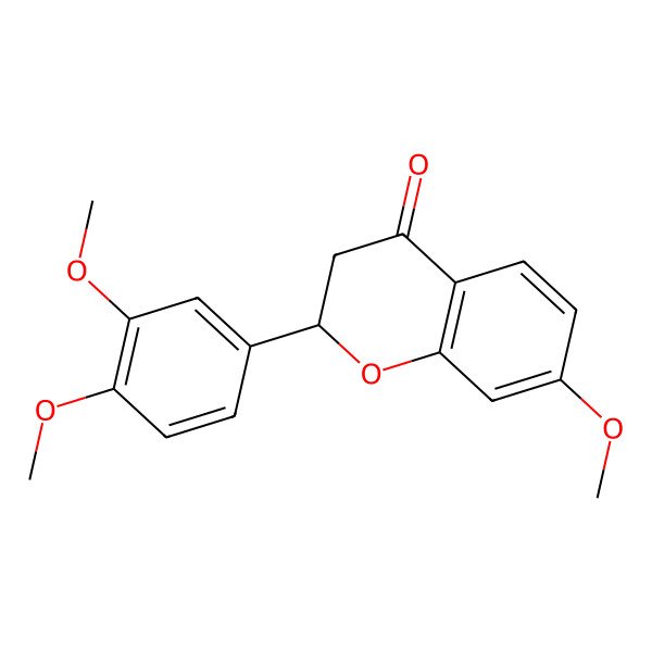 2D Structure of (2S)-2-(3,4-dimethoxyphenyl)-7-methoxy-2,3-dihydrochromen-4-one