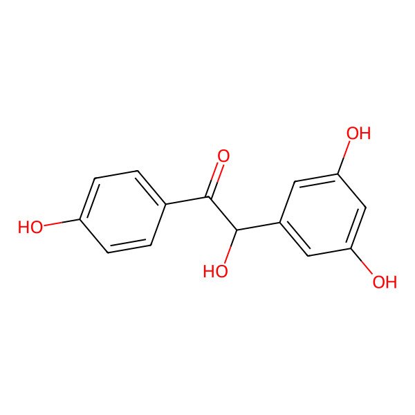 2D Structure of (2S)-2-(3,5-dihydroxyphenyl)-2-hydroxy-1-(4-hydroxyphenyl)ethanone