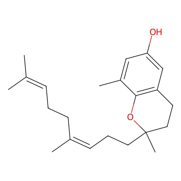 2D Structure of (2S)-2-[(3E)-4,8-dimethylnona-3,7-dienyl]-2,8-dimethyl-3,4-dihydrochromen-6-ol