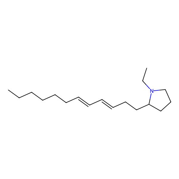 2D Structure of (2S)-2-[(3E,5E)-dodeca-3,5-dienyl]-1-ethylpyrrolidine