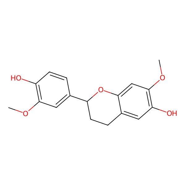 2D Structure of (2S)-2-(4-hydroxy-3-methoxyphenyl)-7-methoxy-3,4-dihydro-2H-chromen-6-ol 2D Structure of (2S)-2-(4-hydroxy-3-methoxyphenyl)-7-methoxy-3,4-dihydro-2H-chromen-6-ol