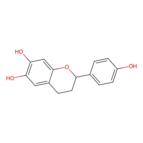 2D Structure of (2S)-2-(4-hydroxyphenyl)-3,4-dihydro-2H-chromene-6,7-diol