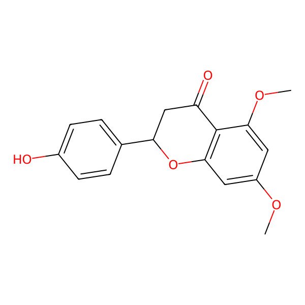 2D Structure of (2S)-2-(4-hydroxyphenyl)-5,7-dimethoxy-2,3-dihydrochromen-4-one