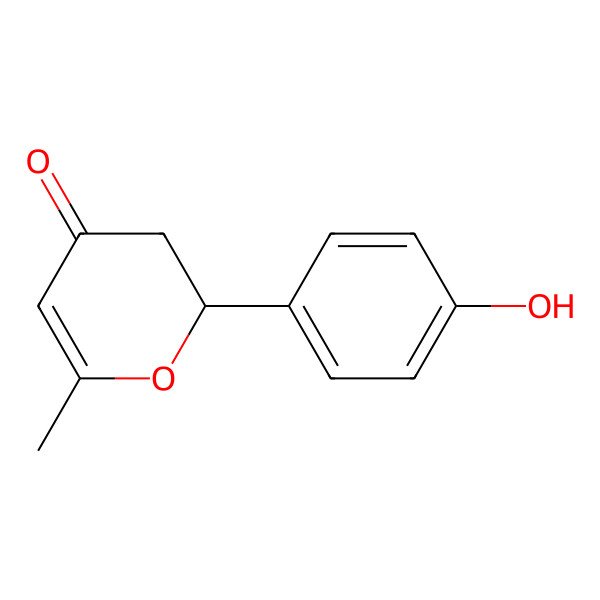 2D Structure of (2S)-2-(4-hydroxyphenyl)-6-methyl-2,3-dihydropyran-4-one