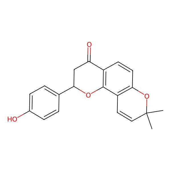 2D Structure of (2S)-2-(4-hydroxyphenyl)-8,8-dimethyl-2,3-dihydropyrano[2,3-f]chromen-4-one