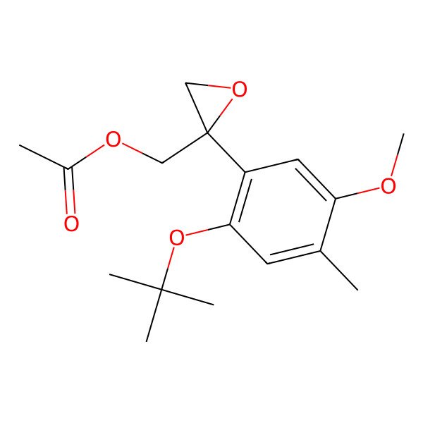 2D Structure of [(2S)-2-[5-methoxy-4-methyl-2-[(2-methylpropan-2-yl)oxy]phenyl]oxiran-2-yl]methyl acetate