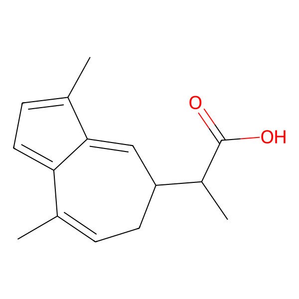 2D Structure of (2S)-2-[(5R)-3,8-dimethyl-5,6-dihydroazulen-5-yl]propanoic acid