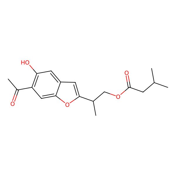 2D Structure of [(2S)-2-(6-acetyl-5-hydroxy-1-benzofuran-2-yl)propyl] 3-methylbutanoate