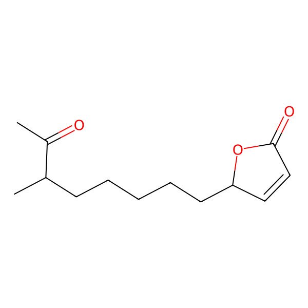 2D Structure of (2S)-2-[(6R)-6-methyl-7-oxooctyl]-2H-furan-5-one