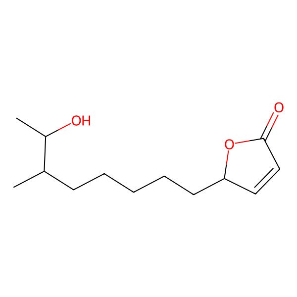 2D Structure of (2S)-2-(7-hydroxy-6-methyloctyl)-2H-uran-5-one