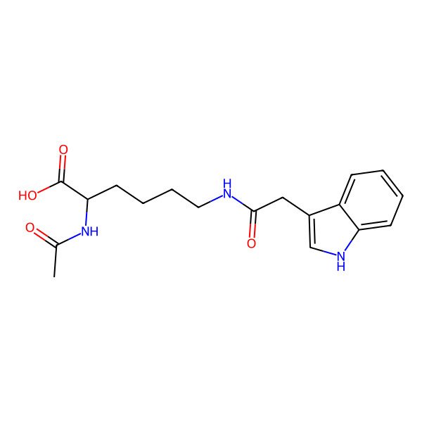 2D Structure of (2S)-2-acetamido-6-[[2-(1H-indol-3-yl)acetyl]amino]hexanoic acid