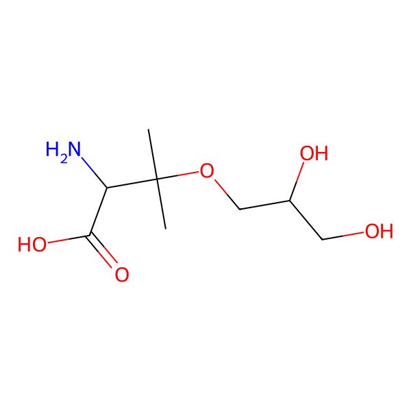 2D Structure of (2S)-2-amino-3-[(2R)-2,3-dihydroxypropoxy]-3-methylbutanoic acid
