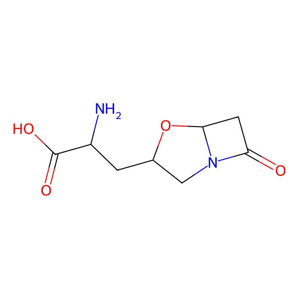 2D Structure of (2S)-2-amino-3-[(3S)-7-oxo-4-oxa-1-azabicyclo[3.2.0]heptan-3-yl]propanoic acid