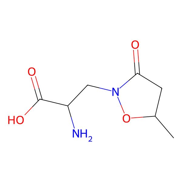 2D Structure of (2S)-2-amino-3-(5-methyl-3-oxo-1,2-oxazolidin-2-yl)propanoic acid