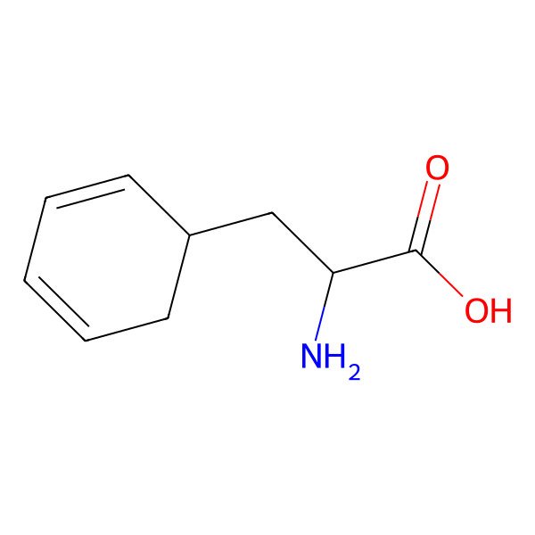 2D Structure of (2S)-2-amino-3-cyclohexa-2,4-dien-1-ylpropanoic acid