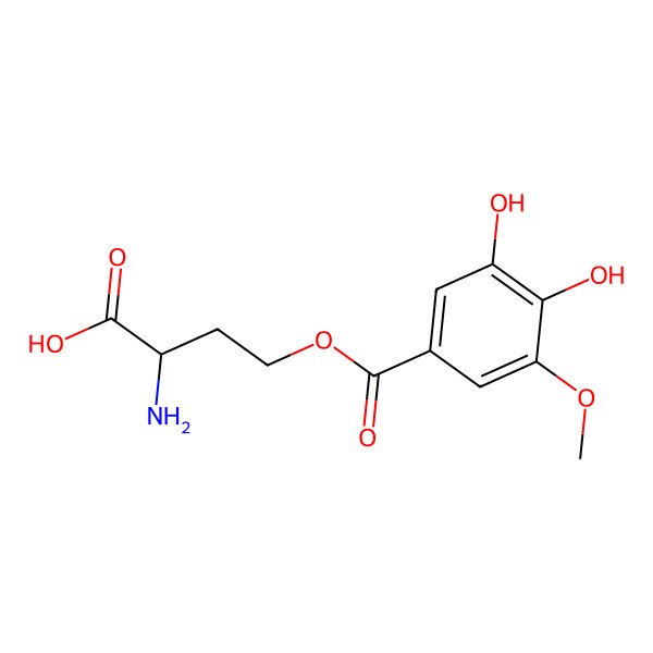2D Structure of (2S)-2-amino-4-(3,4-dihydroxy-5-methoxybenzoyl)oxybutanoic acid