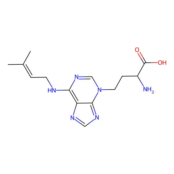 2D Structure of (2S)-2-amino-4-[6-(3-methylbut-2-enylamino)purin-3-yl]butanoic acid