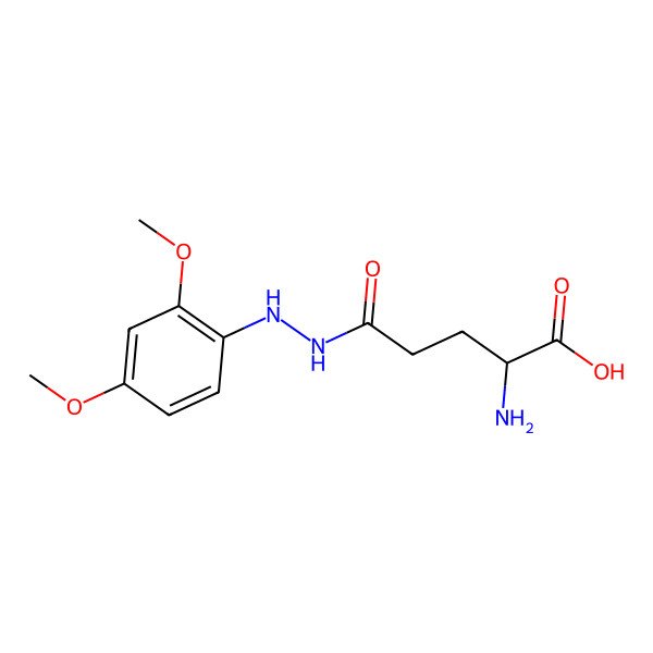 2D Structure of (2S)-2-amino-5-[2-(2,4-dimethoxyphenyl)hydrazinyl]-5-oxopentanoic acid