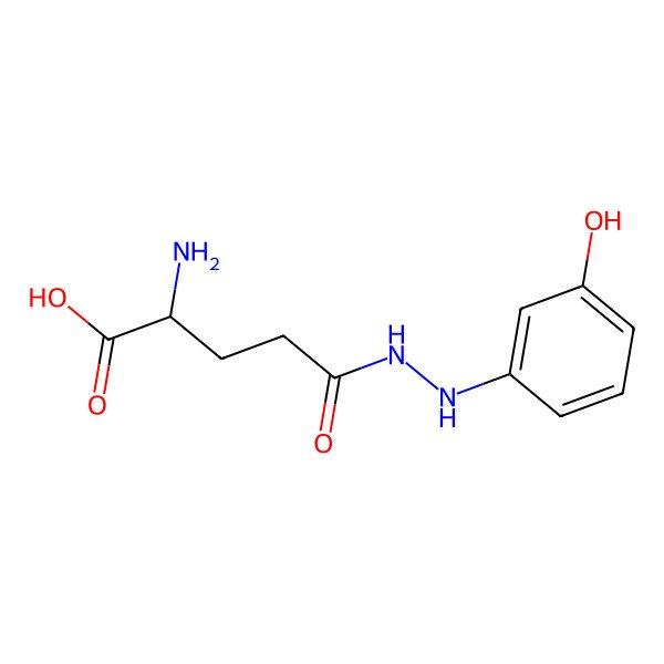 2D Structure of (2S)-2-amino-5-[2-(3-hydroxyphenyl)hydrazinyl]-5-oxopentanoic acid
