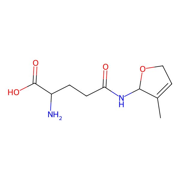 2D Structure of (2S)-2-amino-5-[[(2S)-3-methyl-2,5-dihydrofuran-2-yl]amino]-5-oxopentanoic acid