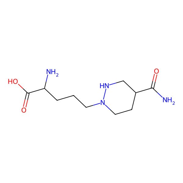 2D Structure of (2S)-2-amino-5-(4-carbamoyldiazinan-1-yl)pentanoic acid