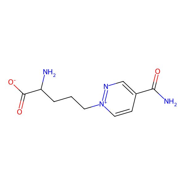 2D Structure of (2S)-2-amino-5-(4-carbamoylpyridazin-1-ium-1-yl)pentanoate