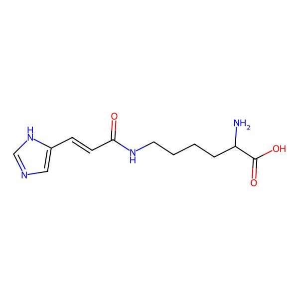 2D Structure of (2S)-2-amino-6-[[(E)-3-(1H-imidazol-5-yl)prop-2-enoyl]amino]hexanoic acid