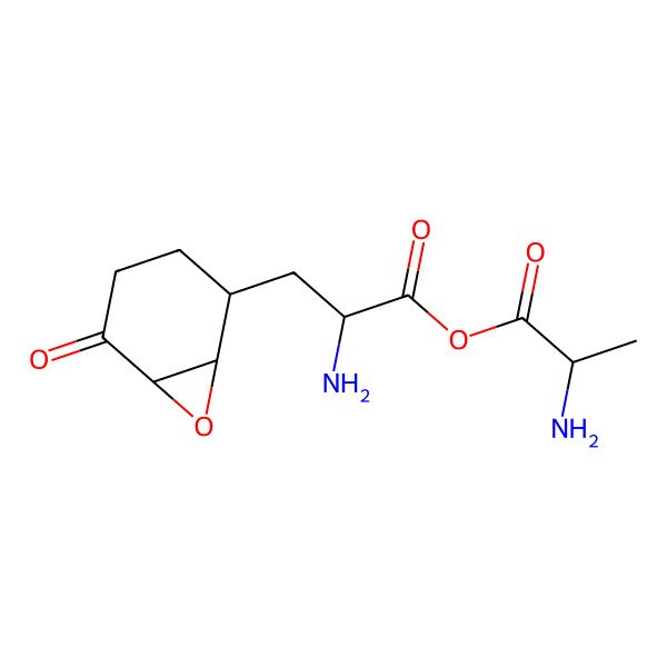 2D Structure of [(2S)-2-aminopropanoyl] (2S)-2-amino-3-[(1R,6R)-5-oxo-7-oxabicyclo[4.1.0]heptan-2-yl]propanoate