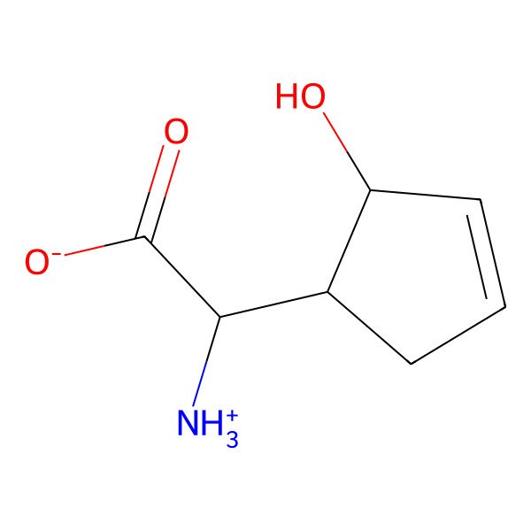 2D Structure of (2S)-2-azaniumyl-2-[(1S,2S)-2-hydroxycyclopent-3-en-1-yl]acetate