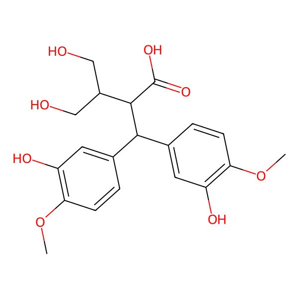 2D Structure of (2S)-2-[bis(3-hydroxy-4-methoxy-phenyl)methyl]-4-hydroxy-3-(hydroxymethyl)butanoic acid