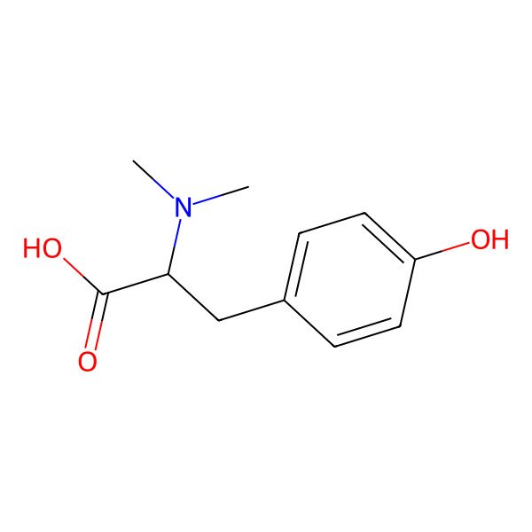 2D Structure of (2S)-2-(dimethylamino)-3-(4-hydroxyphenyl)propanoic acid
