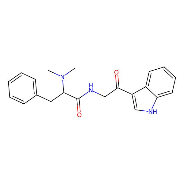 2D Structure of (2S)-2-(dimethylamino)-N-[2-(1H-indol-3-yl)-2-oxoethyl]-3-phenylpropanamide