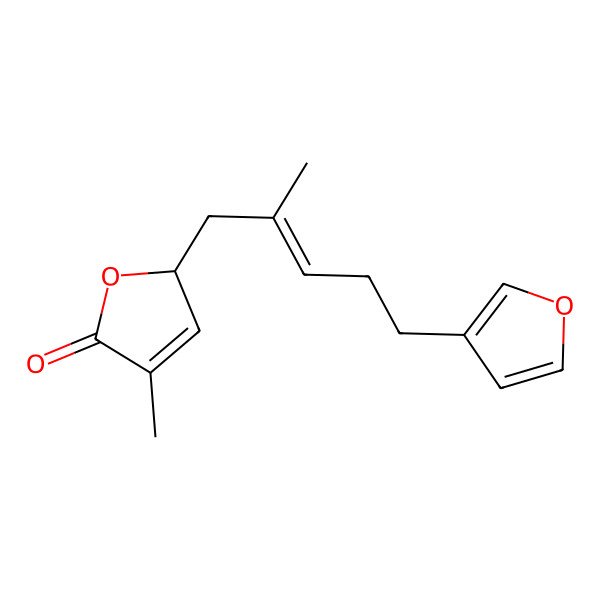 2D Structure of (2S)-2-[(E)-5-(furan-3-yl)-2-methylpent-2-enyl]-4-methyl-2H-furan-5-one