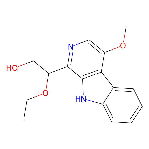2D Structure of (2S)-2-ethoxy-2-(4-methoxy-9H-pyrido[3,4-b]indol-1-yl)ethanol