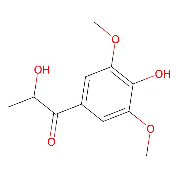 2D Structure of (2S)-2-hydroxy-1-(4-hydroxy-3,5-dimethoxyphenyl)propan-1-one