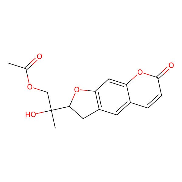 2D Structure of [(2S)-2-hydroxy-2-[(2S)-7-oxo-2,3-dihydrofuro[3,2-g]chromen-2-yl]propyl] acetate