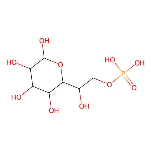 2D Structure of [(2S)-2-hydroxy-2-[(2S,3S,4S,5R,6R)-3,4,5,6-tetrahydroxyoxan-2-yl]ethyl] dihydrogen phosphate