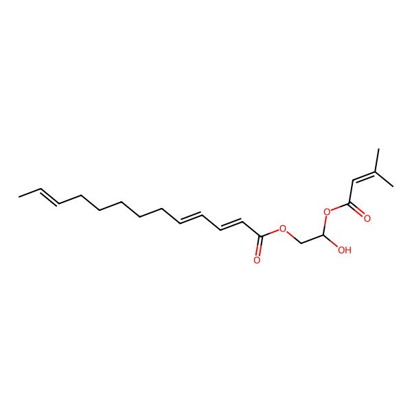 2D Structure of [(2S)-2-hydroxy-2-(3-methylbut-2-enoyloxy)ethyl] (2Z,4E,11E)-trideca-2,4,11-trienoate
