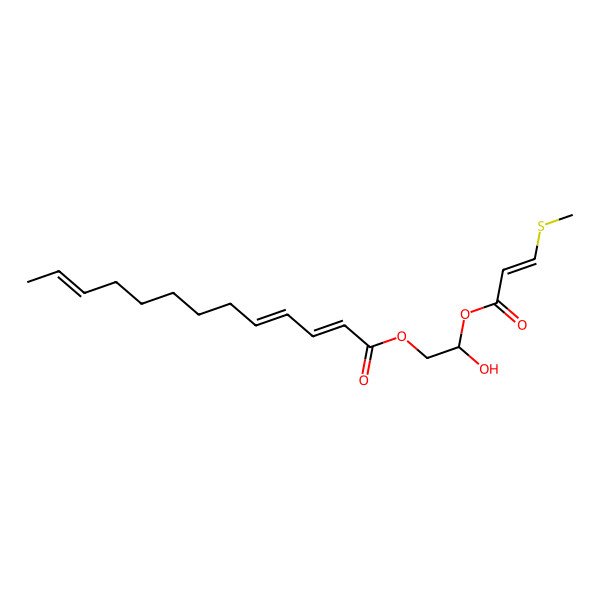 2D Structure of [(2S)-2-hydroxy-2-[(E)-3-methylsulfanylprop-2-enoyl]oxyethyl] (2Z,4E,11E)-trideca-2,4,11-trienoate
