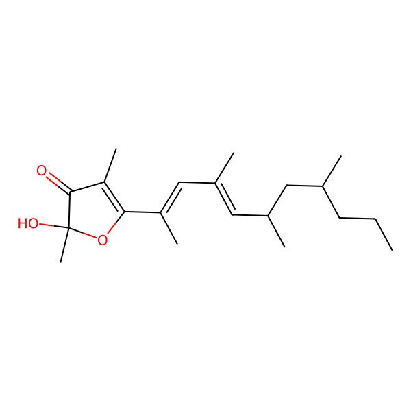 2D Structure of (2S)-2-hydroxy-2,4-dimethyl-5-[(2Z,4E,6S,8S)-4,6,8-trimethylundeca-2,4-dien-2-yl]furan-3-one