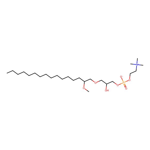 2D Structure of [(2S)-2-hydroxy-3-(2-methoxyhexadecoxy)propyl] 2-(trimethylazaniumyl)ethyl phosphate