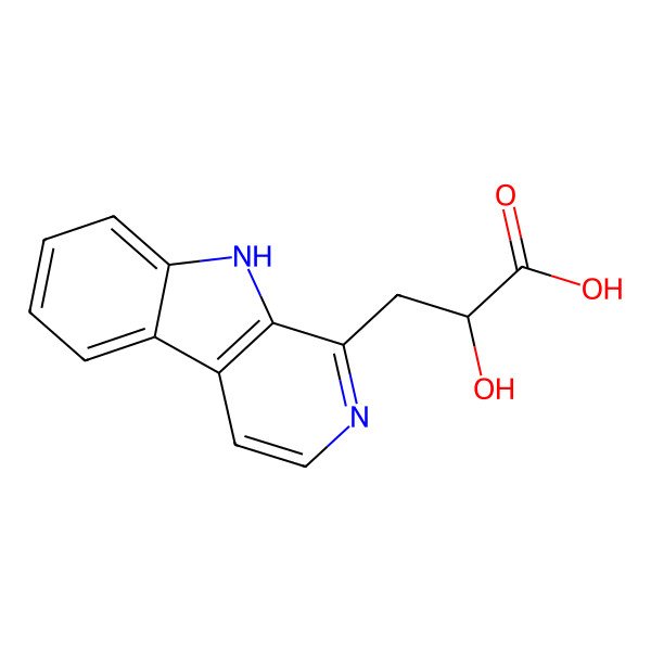 2D Structure of (2S)-2-hydroxy-3-(9H-pyrido[3,4-b]indol-1-yl)propanoic acid