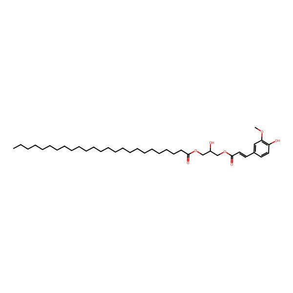 2D Structure of [(2S)-2-hydroxy-3-[(E)-3-(4-hydroxy-3-methoxyphenyl)prop-2-enoyl]oxypropyl] pentacosanoate