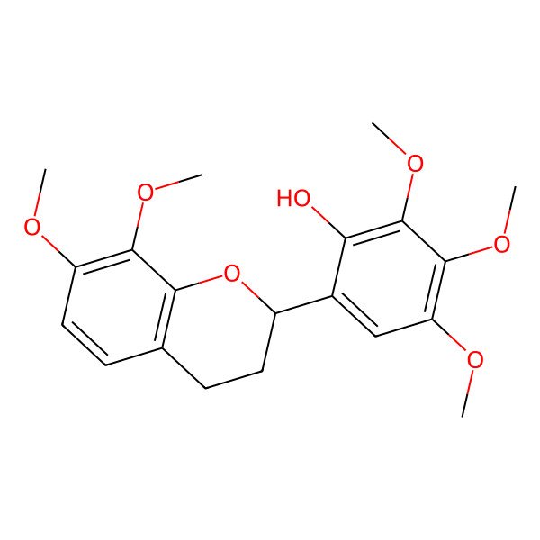 2D Structure of (2S)-2'-hydroxy-7,8,3',4',5'-pentamethoxyflavan