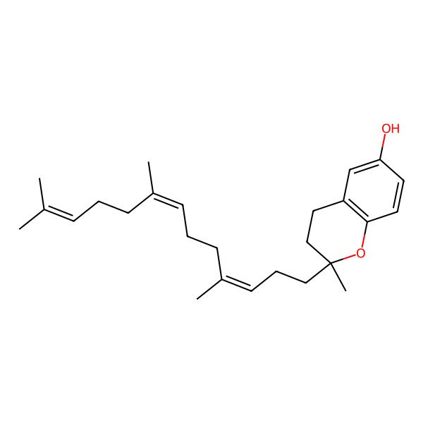 2D Structure of (2S)-2-methyl-2-[(3E,7E)-4,8,12-trimethyltrideca-3,7,11-trienyl]-3,4-dihydrochromen-6-ol