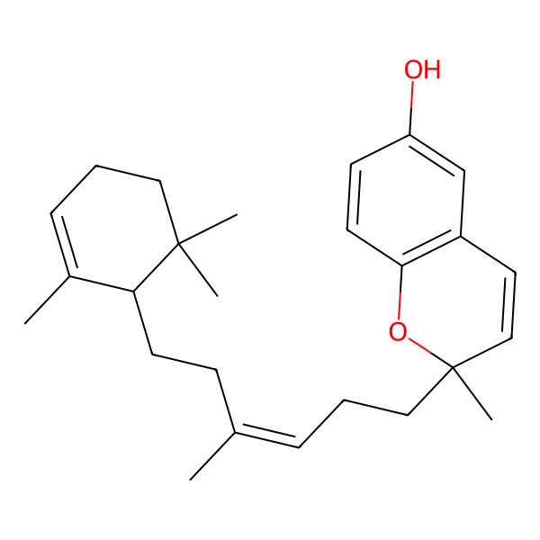 2D Structure of (2S)-2-methyl-2-[(E)-4-methyl-6-(2,6,6-trimethylcyclohex-2-en-1-yl)hex-3-enyl]chromen-6-ol