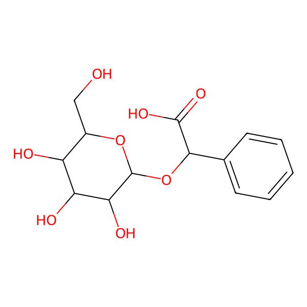 2D Structure of Mandelic acid-I(2)-D-glucopyranoside