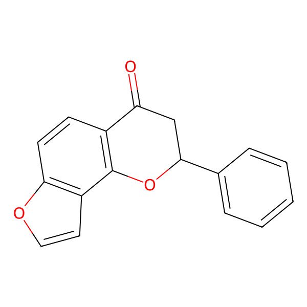 2D Structure of (2S)-2-phenyl-2,3-dihydrofuro[2,3-h]chromen-4-one